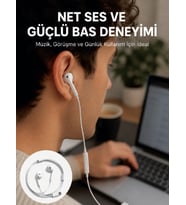 Kablolu Type C Kulak İçi Kulaklık Kristal Netliğinde Ses Kalitesi Yeni Nesil