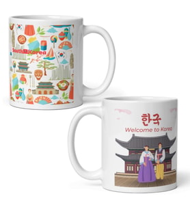 Güney Kore Kupa Bardak 2 Adet Seyahat Hatıra South Korea Mug