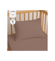 %100 Pamuk Fermuarlı Bebek Yastık Kılıfı 35x45 cm (2 Adet) – Doğal & Yumuşak - Kahverengi