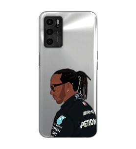 Oppo A55 Uyumlu Lewis Hamilton Desenli Şeffaf Telefon Kılıfı