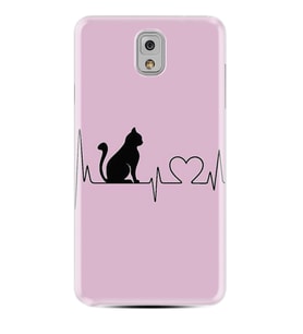 Samsung Note 3 4 5 8 9 20 Ultra 10 Lite Kılıf Desenli Silikon Pink Cat Heart 1303