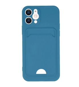 iPhone 12 Kılıf Kelvin Kartvizitli Silikon - Mavi