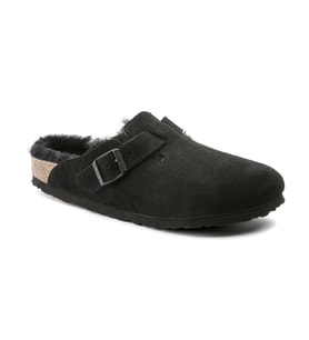Birkenstock Boston Fell VL Laf Kadın Ev Terlik Siyah 259883