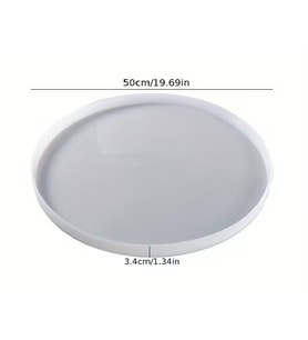 EPOKSİ REÇİNE SİLİKON KALIP MEGA BOY MUHTELİF YUVARLAK SEHPA SAAT KALIBI 50 CM ÇAP x 3 CM DERİNLİK (Beyaz)