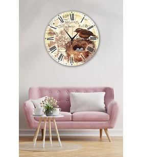 Bilge Retro Tasarımlı Duvar Saati 35 X 35 Cm (Baskılı)