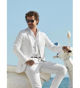 Ekru Erkek Slim Fit Düz Mono Yaka Casual Ceket