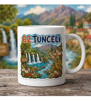 62 Tunceli Munzur Gözeleri Dağ Keçisi Renkli Memleket Baskılı Seramik Kupa