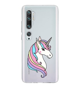 Xiaomi Mi Note 10 Uyumlu Kapak Unicorn Tasarımlı Şeffaf Silikon Kılıf