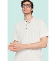 Erkek Kısa Kollu Gömlek Oversize Bisiklet Yaka Keten Karışımlı Günlük Kullanım Özel Günler