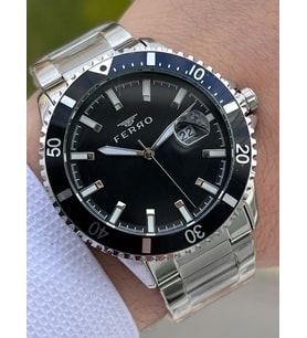 Ferro Çelik Kordon İç Fonksiyonları Aktif Chronograph 30 Mt Su Geçirmez Erkek Kol Saat EFT11238-A2