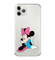 Apple iPhone 11 Pro Max Uyumlu Kamera Korumalı Tıpalı Kapak Minnie Mouse TasarımlıŞeffaf Kılıf