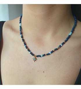 Elsin Desing Kristal Taşlı Kutup Yıldızı Kolye
