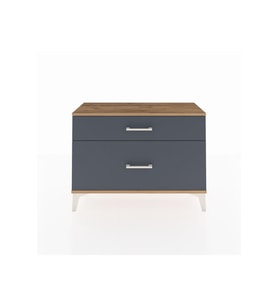 Arges Şifonyer 2 Çekmeceli 88x30x64 Çam-Antrasit