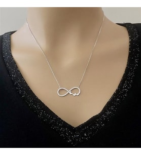 Sonsuz kelebek Rodium Kaplama Gümüş kolye (Karışık)