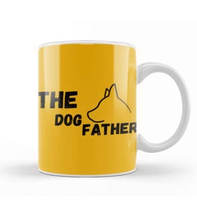 The Dogfather Funny, Cute Dog Father Dad Owner Pet Doggo Pup Fun Humor Kupa Bardak Porselen
