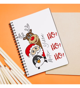 Mutlu Yıllar & Merry Christmas & Yılbaşı & Noel Baba Tasarımlı Defter