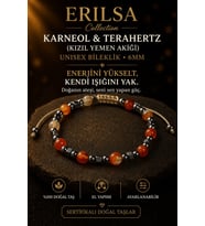 Sertifikalı Karneol Terahertz Bileklik - 6 MM Doğal Taş Unisex Ayarlanabilir - Canlı Tasarım (Çok Renkli)
