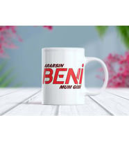 Ararsın Beni Mum Gibi Şarkı Sözü Baskılı Kupa Bardak - Giderli Kupa (Beyaz)