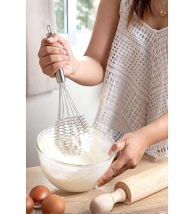 Lüks Örgülü Paslanmaz Çelik Çırpıcı & Profesyonel Hamur Sos Karıştırıcı (32 Cm)