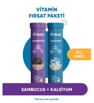 2'li Paket-Vitago Sambucus+Kalsiyum,20'li Efervesan Tablet