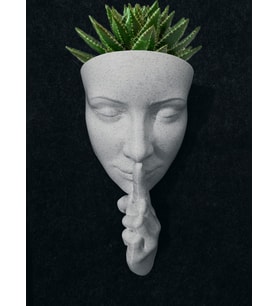 Saksı Vazo Bayan Figürlü Duvar Saksısı Dekoratif Saksı 20 x 11 x 7 cm