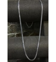 Gümüş 2,5 mm yassı döküm boyun zinciri kolye kt125e3