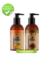 Rekze Dogal Portakal Çikolata aromalı Kokulu Yenilir Erotik Vücut Masaj Yağları 120 Ml