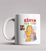 Kişiye Özel Garfield Kimya Öğretmeni Tasarımlı Beyaz Renk Kupa