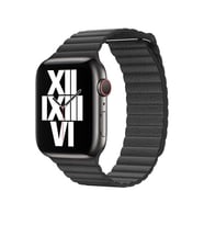 Apple Watch 7/8/9 41mm Kordon Deri Loop Kordon (Siyah)