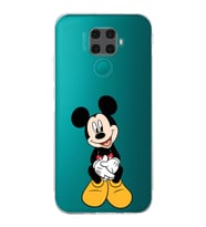 Huawei Mate 30 Lite  Kamera korumalı Kapak Mickey Mouse Tasarımlı  Şeffaf Kılıf