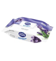 Mavi Beyaz Islak Havlu Mendil 90 Yaprak Lavanta Plastik Kapaklı
