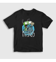 Presmono Unisex Çocuk Siyah Me And The Squirrel Are Friends Gir Invader Zim T-Shirt 449022tt