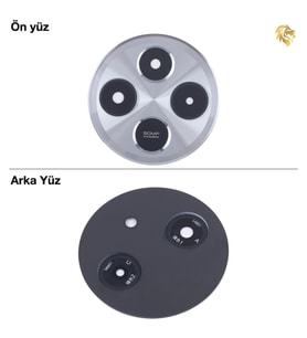 Xiaomi Redmi 14C Kamera Lensi Full Gümüş Kamera Camı Çerçeveli Kamera Lens Kapağı Kamera Çerçevesi