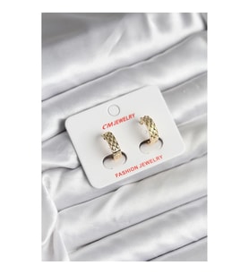 Mey İthalat® 14K Gold Renk Kaplama CM Kadın Küpe
