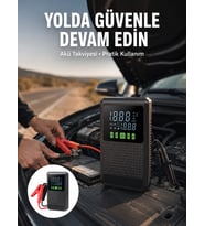 Şarjlı Araç Akü Takviyeli Hava Pompası Powerbank Özellikli Yeni Nesil