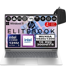 Hp Elitebook 660 G11 Intel Core Ultra 5 125U Ddr5 24GB 2tb SSD Intel® Aı Boost 16" Wuxga IPS Windows 11 Pro Taşınabilir Bilgisayar 9Y7L8ETP07 + Zetta Çanta