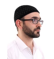 Kışlık Kadife Takke Hasır Desen - Siyah-Gri (Karışık)