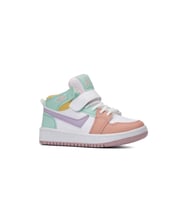 Günlük Unisex Sneaker Bağcıklı Kaymaz Taban Bilekli Basketbol Ayakkabı 8070 (Beyaz - Yeşil - Sarı - Lila)