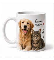 Evcil Hayvan Fotoğraflı Kupa, Kedi Köpek Resimli Kişiye Özel Hediye Kupası
