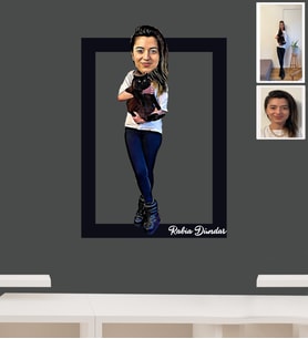 Kişiye Özel Kendin Tasarla Karikatürlü 3D Ahşap Tablo 30x47 Model-5