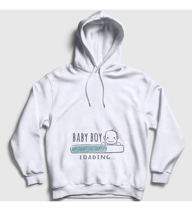 Presmono Unisex Beyaz Baby Boy Loading Yükleniyor Doğum Hamilelik Kapüşonlu Sweatshirt 531403tt