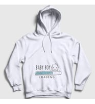 Presmono Unisex Beyaz Baby Boy Loading Yükleniyor Doğum Hamilelik Kapüşonlu Sweatshirt 531403tt
