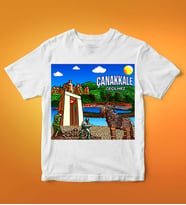 Çanakkale Tasarımlı Tişört (Beyaz)