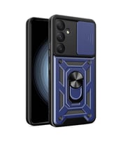 Vendas Samsung Galaxy A35 Kılıf Magnetik Standlı Kamera Korumalı Zore Sürgülü Vega Kapak (Mavi)
