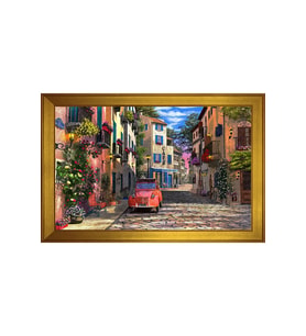 Manzara Temalı Kanvas Tablo 50 x 70 cm Gold Çerçeve