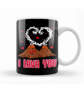 Funny I Lava You Volcano Valentine s Day Pun Kupa Bardak Porselen