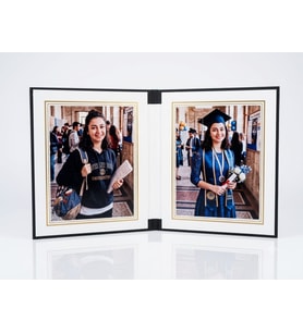 2+1 dikey fotoğraf Ahşap kapaklı mezuniyet albümü şerit kapak