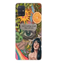 Samsung Galaxy A71 Uyumlu Vintage Kolaj Desenli Şeffaf Telefon Kılıfı