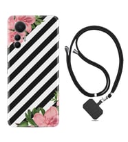 Xiaomi 12 Lite Kılıf Resimli Boyun Askılı İpli Desenli Silikon Strip Flowers 2 1409