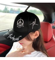 Valkyrie Trucker Şapka Unisex Metal Tokalı Ayarlanabilir Beyzbol Siyah